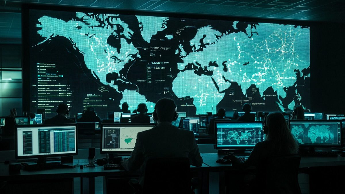 duerming 24/7 operations control room with European route maps on screens